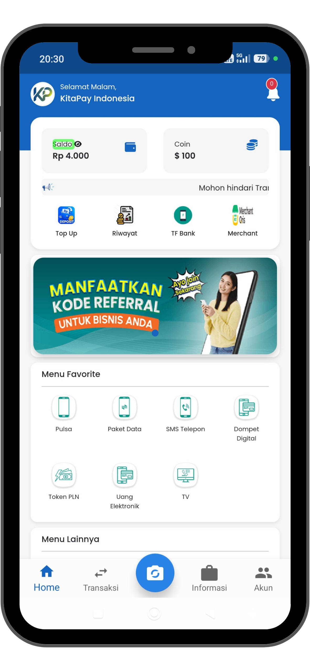 Tampilan Aplikasi KitaPay