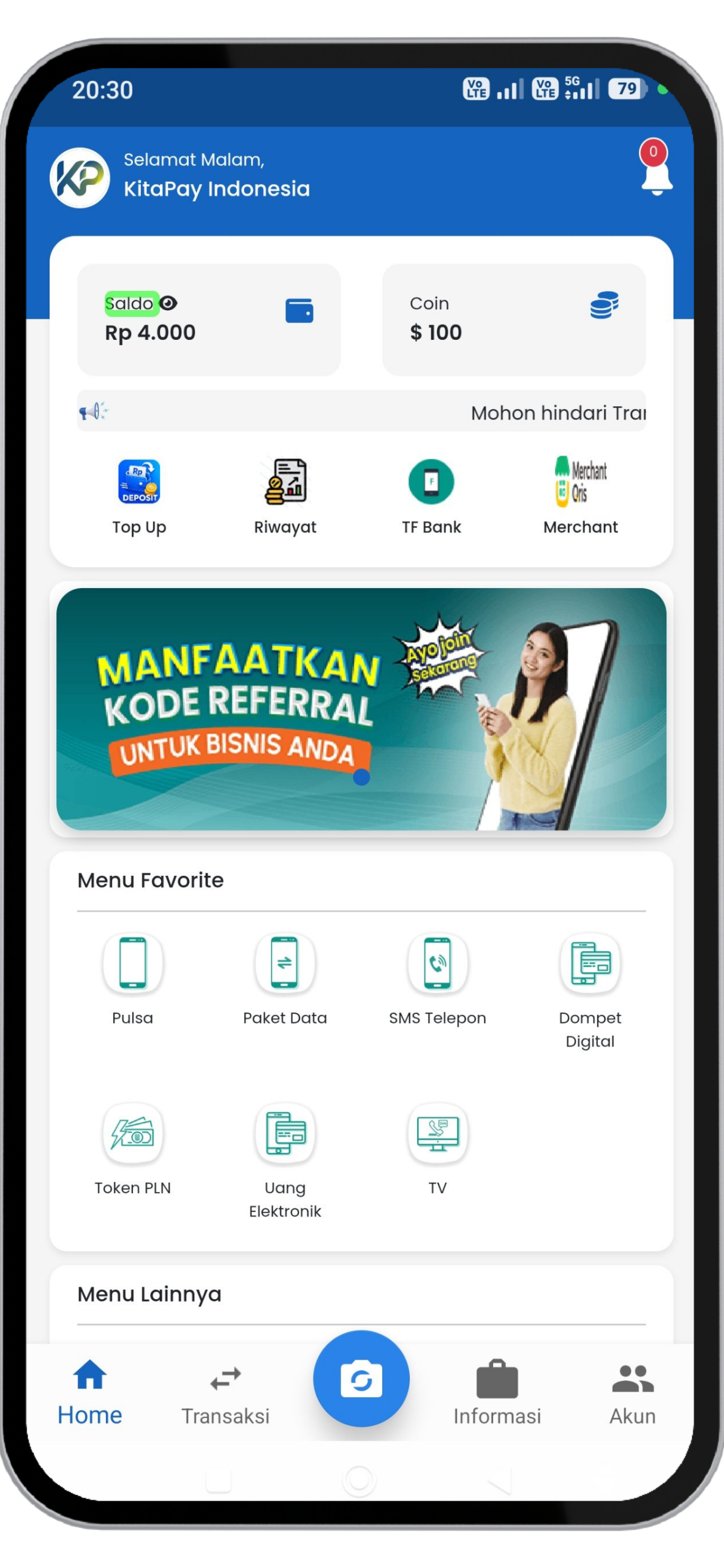 Tampilan Aplikasi KitaPay